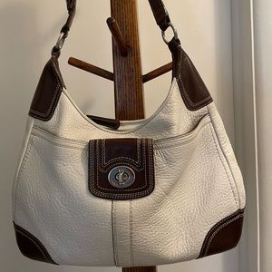 COACH WHITE & BROWN HOBO PURSE